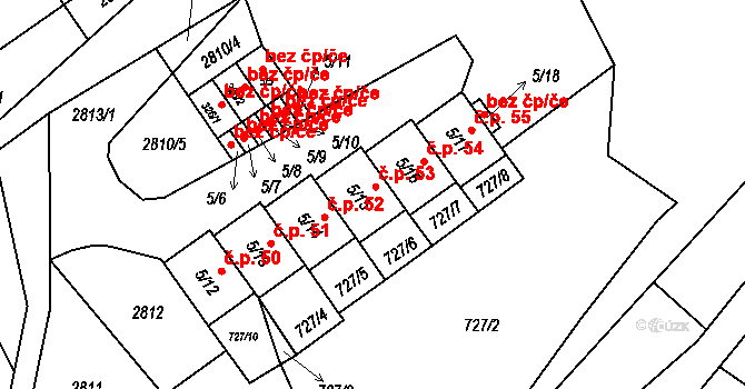 Uhřínov 53, Liberk na parcele st. 5/15 v KÚ Velký Uhřínov, Katastrální mapa