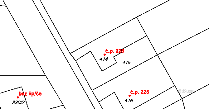 Janovice 226, Rýmařov na parcele st. 414 v KÚ Janušov, Katastrální mapa