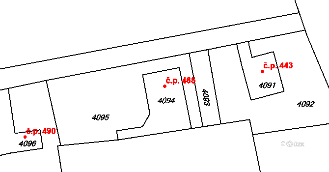 Mimoň I 465, Mimoň na parcele st. 4094 v KÚ Mimoň, Katastrální mapa