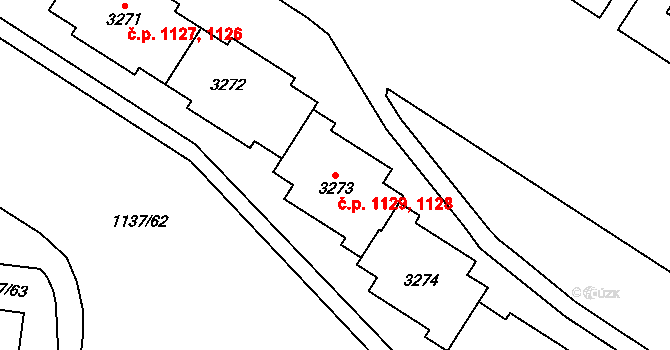 Bolevec 1128,1129, Plzeň na parcele st. 3273 v KÚ Bolevec, Katastrální mapa
