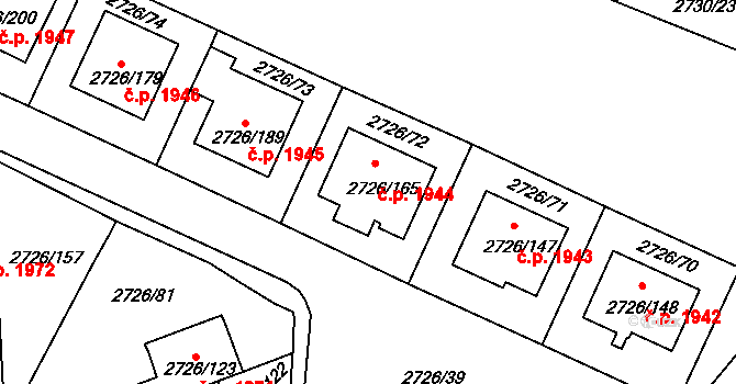 Tachov 1944 na parcele st. 2726/165 v KÚ Tachov, Katastrální mapa
