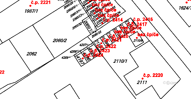Mizerov 2422, Karviná na parcele st. 4195 v KÚ Karviná-město, Katastrální mapa