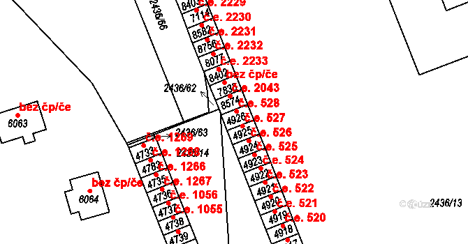 Hodonín 528 na parcele st. 4926 v KÚ Hodonín, Katastrální mapa