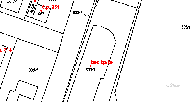 Kozolupy 39630072 na parcele st. 633/3 v KÚ Kozolupy u Plzně, Katastrální mapa