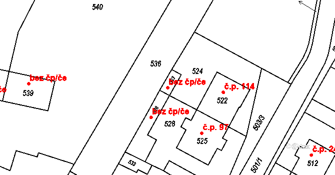 Heršpice 39711072 na parcele st. 523 v KÚ Heršpice, Katastrální mapa