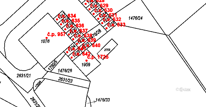 Tišnov 39850072 na parcele st. 1476/9 v KÚ Tišnov, Katastrální mapa