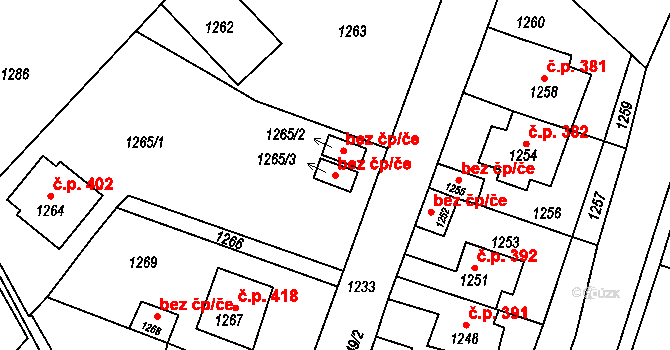 Moravský Beroun 40178072 na parcele st. 1265/3 v KÚ Moravský Beroun, Katastrální mapa