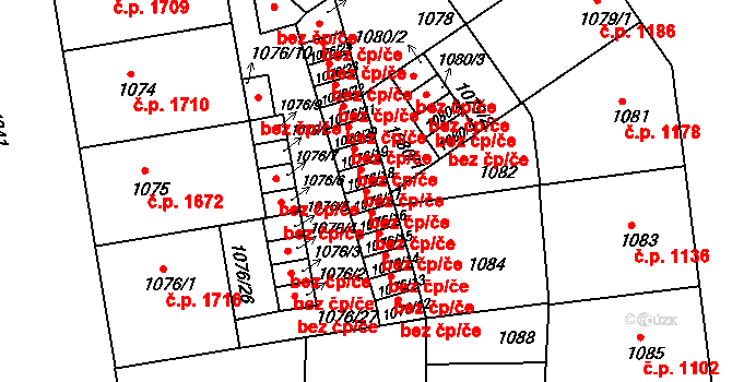 Praha 40352072 na parcele st. 1076/17 v KÚ Žižkov, Katastrální mapa