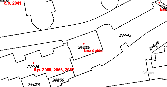 Praha 40427072 na parcele st. 244/26 v KÚ Břevnov, Katastrální mapa