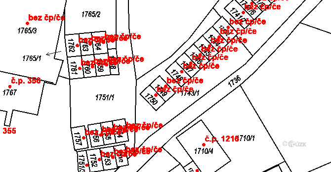 Chodov 48563072 na parcele st. 1749 v KÚ Dolní Chodov, Katastrální mapa