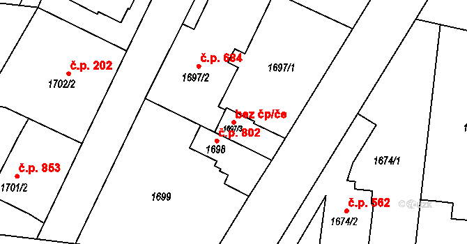 Bohumín 50257072 na parcele st. 1697/3 v KÚ Nový Bohumín, Katastrální mapa