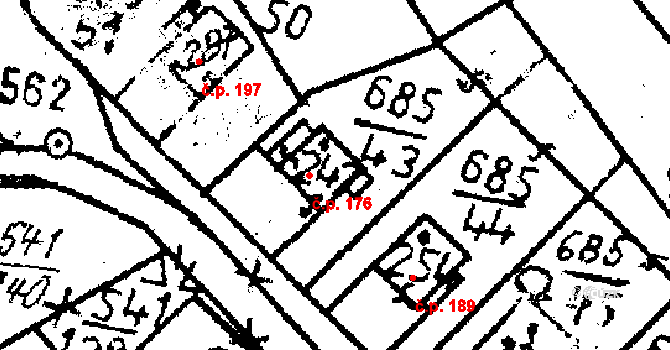 Dlouhá Ves 176 na parcele st. 247 v KÚ Dlouhá Ves u Sušice, Katastrální mapa