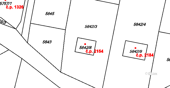 Rychvald 2154 na parcele st. 5642/8 v KÚ Rychvald, Katastrální mapa