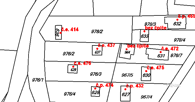 Černovice 437, Katastrální mapa