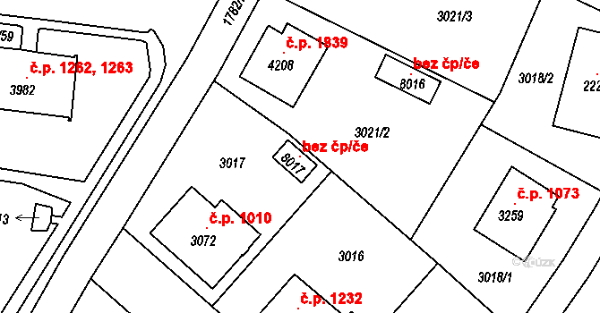Havlíčkův Brod 98008072 na parcele st. 8017 v KÚ Havlíčkův Brod, Katastrální mapa