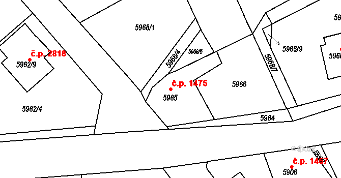 Mělník 1475 na parcele st. 5965 v KÚ Mělník, Katastrální mapa