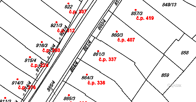 Svatobořice 337, Svatobořice-Mistřín na parcele st. 861/3 v KÚ Svatobořice, Katastrální mapa