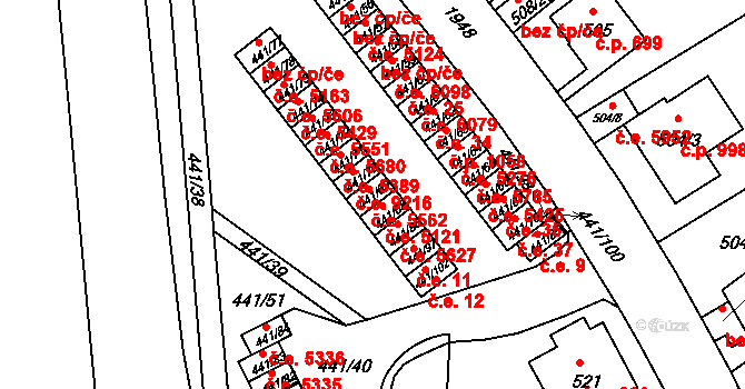Klíše 5562, Ústí nad Labem na parcele st. 441/69 v KÚ Klíše, Katastrální mapa