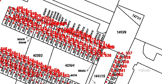 Zlín 511 na parcele st. 5024/17 v KÚ Zlín, Katastrální mapa