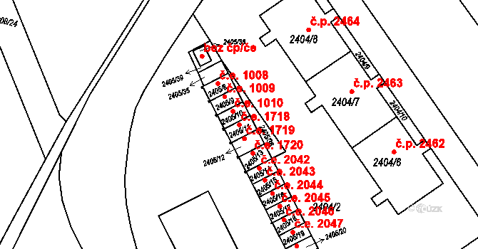 Znojmo 1718 na parcele st. 2405/11 v KÚ Znojmo-město, Katastrální mapa