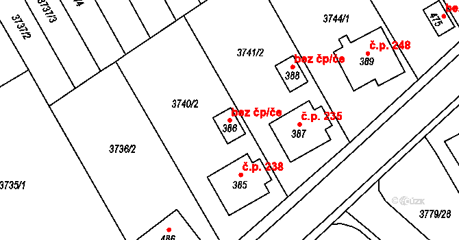 Besednice 38394073 na parcele st. 386 v KÚ Besednice, Katastrální mapa