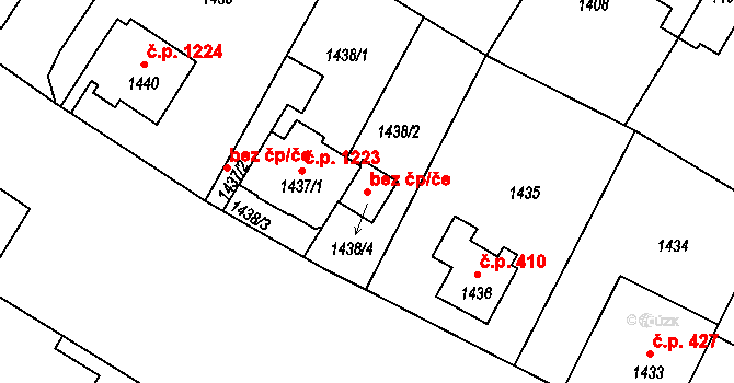 Děčín 40667073 na parcele st. 1438/4 v KÚ Podmokly, Katastrální mapa