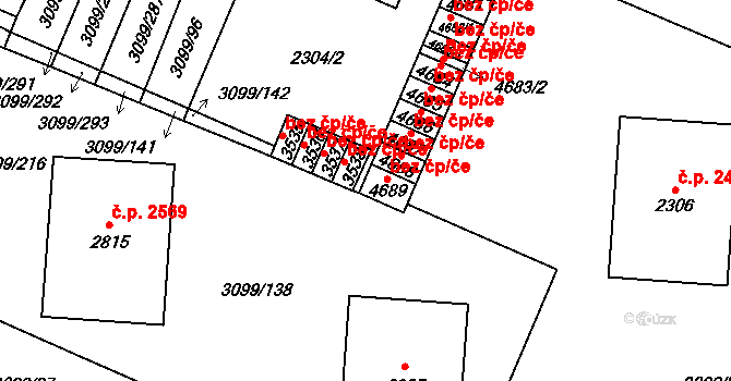 Břeclav 40777073 na parcele st. 4689 v KÚ Břeclav, Katastrální mapa