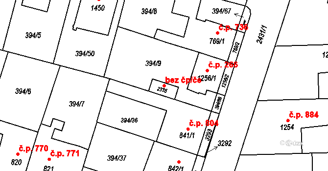 Opava 41431073 na parcele st. 2335 v KÚ Kateřinky u Opavy, Katastrální mapa