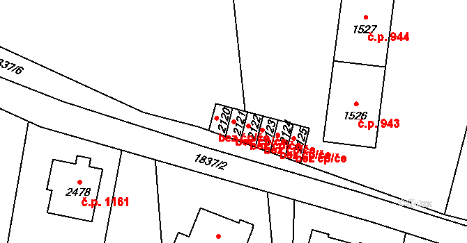 Vrchlabí 41587073 na parcele st. 2121 v KÚ Vrchlabí, Katastrální mapa
