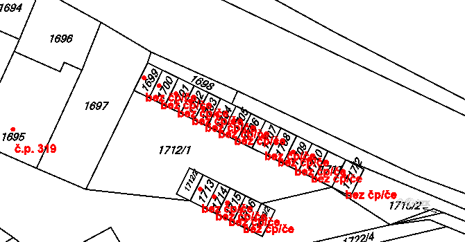 Pohořelice 42953073 na parcele st. 1705 v KÚ Pohořelice nad Jihlavou, Katastrální mapa