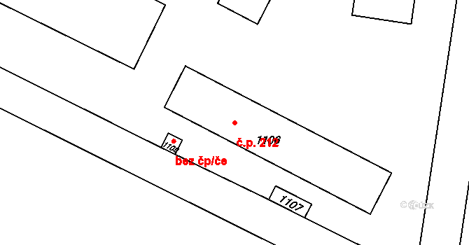 Želatovice 212 na parcele st. 1106 v KÚ Želatovice, Katastrální mapa