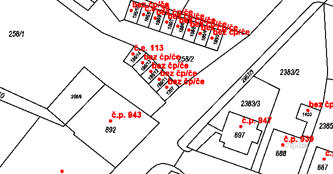 Krásná Lípa 45128073 na parcele st. 1207 v KÚ Krásná Lípa, Katastrální mapa