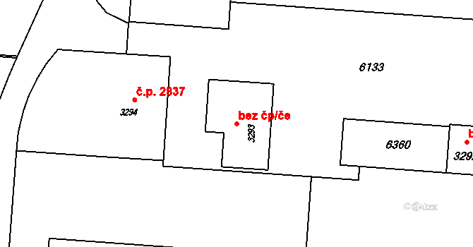 Rožnov pod Radhoštěm 45661073 na parcele st. 3293 v KÚ Rožnov pod Radhoštěm, Katastrální mapa