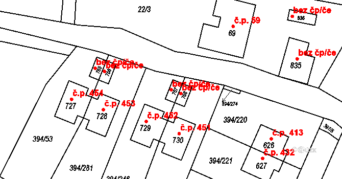Jesenice 45684073 na parcele st. 767 v KÚ Osnice, Katastrální mapa