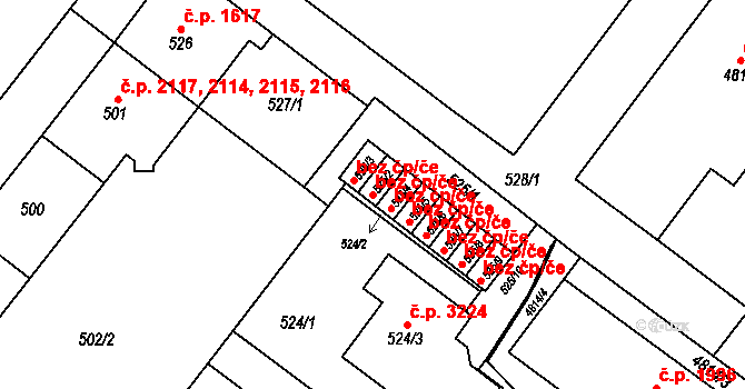 Brno 48299073 na parcele st. 525/2 v KÚ Žabovřesky, Katastrální mapa