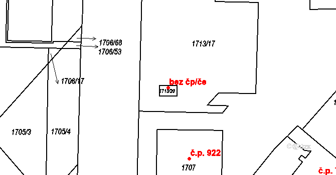 Týniště nad Orlicí 48577073 na parcele st. 1713/20 v KÚ Týniště nad Orlicí, Katastrální mapa