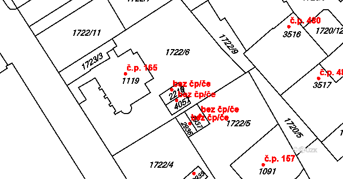 Trutnov 48890073 na parcele st. 2210 v KÚ Trutnov, Katastrální mapa