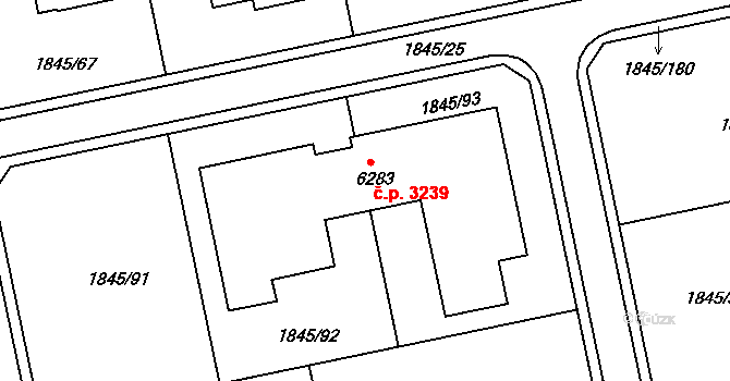 Šumperk 3239 na parcele st. 6283 v KÚ Šumperk, Katastrální mapa