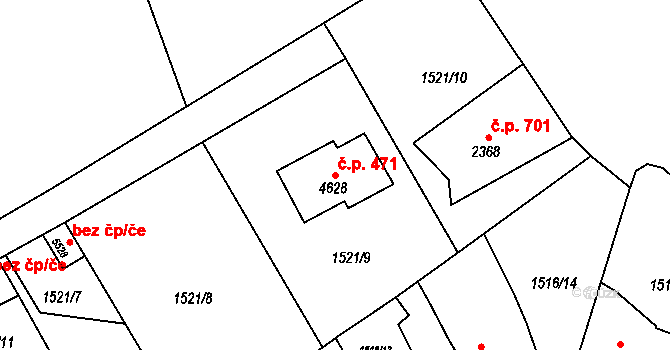 Beroun-Město 471, Beroun na parcele st. 4628 v KÚ Beroun, Katastrální mapa