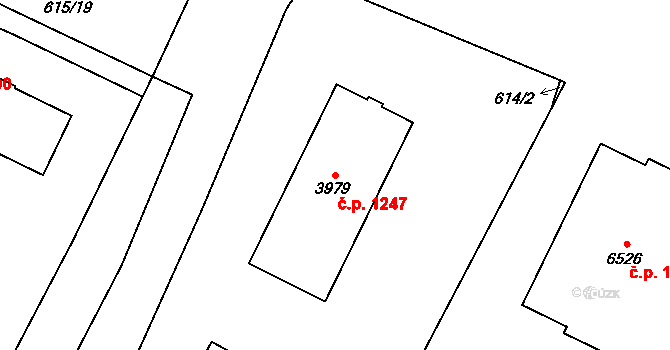 Bílé Předměstí 1247, Pardubice na parcele st. 3979 v KÚ Pardubice, Katastrální mapa