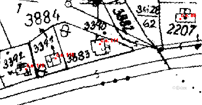 Byšičky 111, Lysá nad Labem na parcele st. 3390 v KÚ Lysá nad Labem, Katastrální mapa