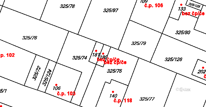 Chodouny 87909073 na parcele st. 180 v KÚ Chodouny, Katastrální mapa