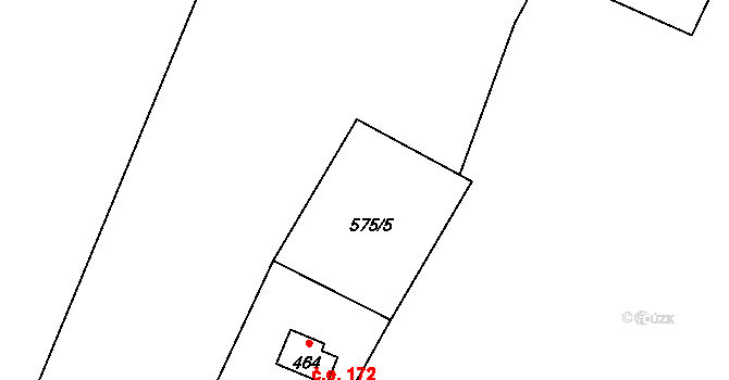 Tyra 167, Třinec na parcele st. 575/5 v KÚ Tyra, Katastrální mapa