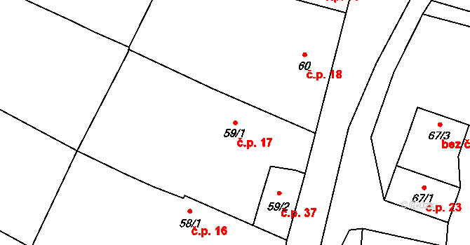 Holašovice 17, Jankov na parcele st. 59/1 v KÚ Holašovice, Katastrální mapa