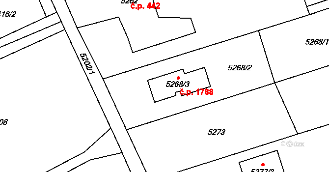 Šenov 1788 na parcele st. 5268/3 v KÚ Šenov u Ostravy, Katastrální mapa