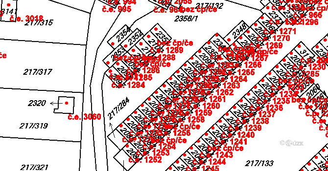 Sezimovo Ústí 1278 na parcele st. 2091 v KÚ Sezimovo Ústí, Katastrální mapa