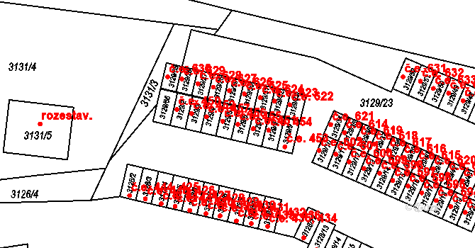 Bystřice nad Pernštejnem 455 na parcele st. 3129/6 v KÚ Bystřice nad Pernštejnem, Katastrální mapa