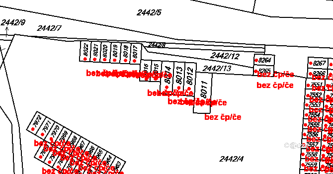 Pardubice 40409074 na parcele st. 8014 v KÚ Pardubice, Katastrální mapa