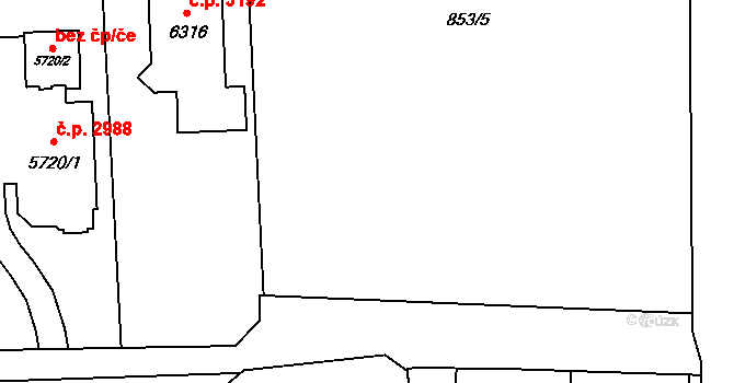 Žatec 40612074 na parcele st. 5741 v KÚ Žatec, Katastrální mapa