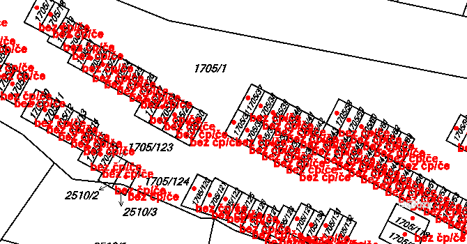 Liberec 40826074 na parcele st. 1705/31 v KÚ Starý Harcov, Katastrální mapa